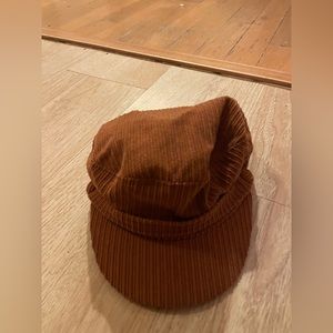 Orange corduroy hat